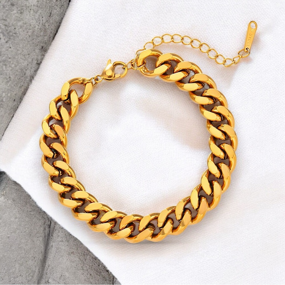 Chunky 18K Gold PVD Plated Chain Bracelet - Waterproof
